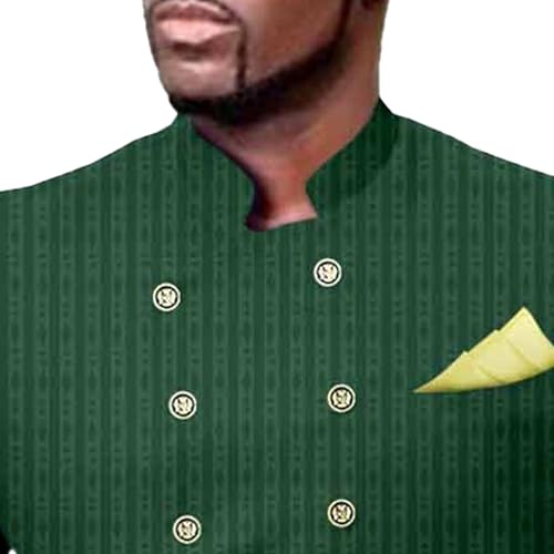 Men's Slim Fit Wedding African Clothes Double Breasted Embroidery Suit 2 Piece Formal Designed Blazer3