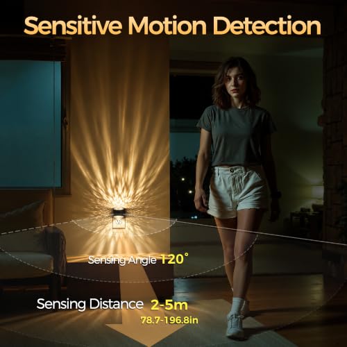 Image of Motion Sensor Night Light Projector Dimmable Warm White Rotatable | night lights plug into wall dimming, dusk to dawn & motion sensor, 180rotatable, 3000K bedroom hallway bathroom home decor