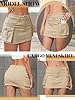 Mancreda Women Denim Cargo Skirt Mini Low Waist Bu... #3