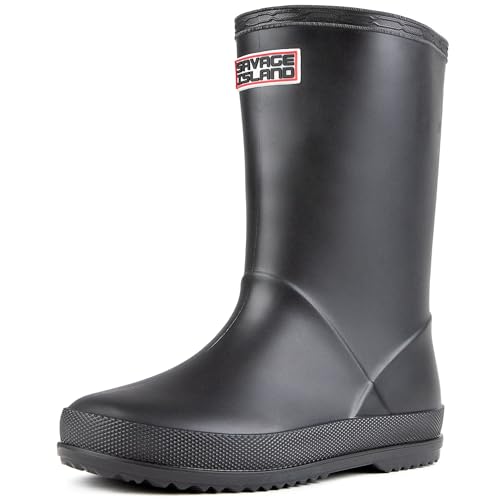 Savage Island Kids Wellies Boys & Girls Waterproof Wellington Boots - Toddler & Childrens Rain Boots - Unisex Welly Shoes
