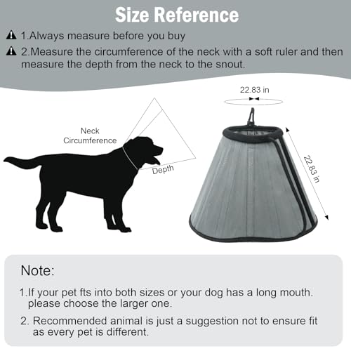 Hundehalsband mit Kegel für große,mittelgroße Hunde,Weiche Hundehalsband Alternative nach der Operation,Einstellbares Genesungshalsband für Haustiere,Leichtes,abgerundetes Halsband gegen Lecken