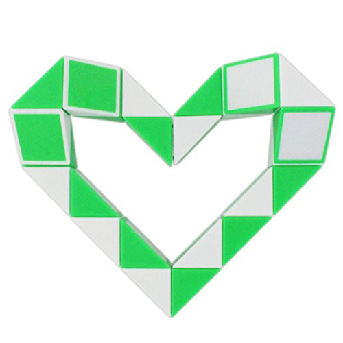 Mipartebo Magic Snake Cube Twist Puzzle 24 Wedges Large Size Twist Fidget Snake Toys Gift Party Favors Game Goodie Bag Fillers Christmas Stocking Stuffers for Kids Adults Teens Green