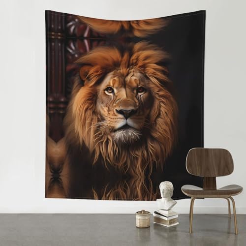 Tapisserie murale lion HYTTER tissu décoration intérieur salon