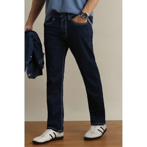 Image of Peter England Men's Regular Fit Denim Jeans for Daily Casual Wear