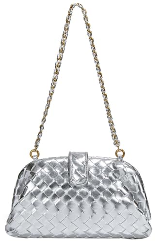 Woven Clutch Purse Shoulder Bag for Women Soft Tote Bag Shell Handbag Crossbody Bags Vegan Leather Shoulder Underarm Bag 20252