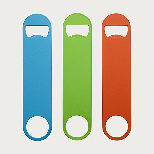 Qll 10 Pack 7" Stainless Steel Flat Bottle Opener, Solid Bar Key #TOP5
