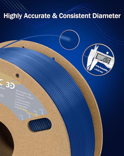 Image of DURAMIC 3D PETG Filament 1.75mm Blue, 3D Printing Filament 1kg Spool(2.2lbs), Blue Filament 1.75mm Dimensional Accuracy + /- 0.05 mm Non-Tangling Non-Clogging Non-Stringing