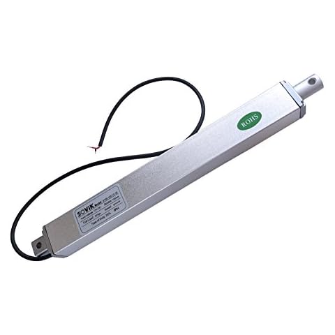 SOViK 6" 6 inch Stroke Small Linear Actuator, 12V DC Built in Limit Switch, 55lbs Maximum Lift Includes Mounting Brackets Cover