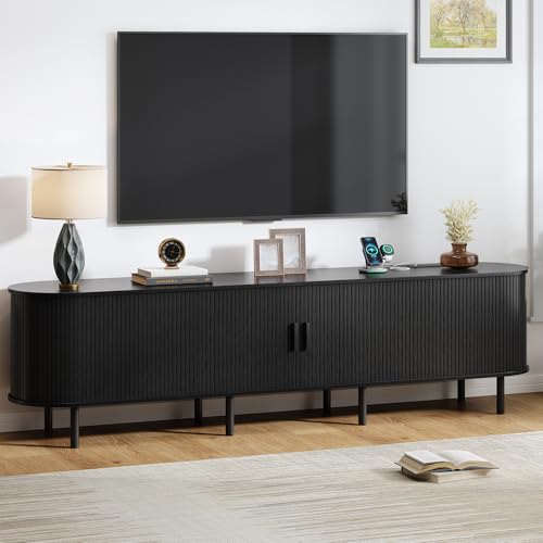 Image of ComfyCorner 86.6 inch Mid Century Modern TV Stand with Sliding Doors for 90 inch TV