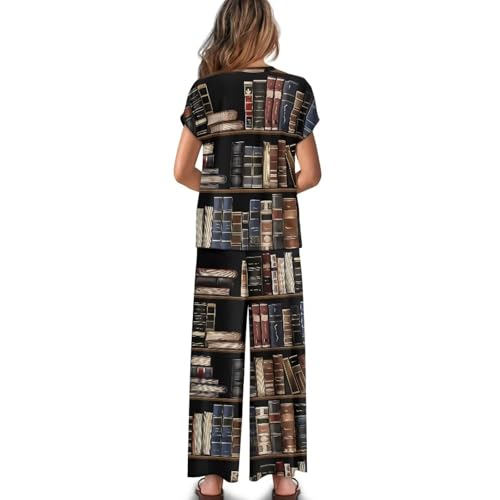 POLERO Womens Loungewear Set 2 Piece Cap Sleeve Pullover T-Shirt with Wide Leg Pants Casual Outfits2