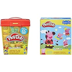 Maletin Plastilina Peppa Pig Play-Doh - Súper Maletín (Hasbro E90995L0) & Juego de diseño Peppa Pig de con 9 Botes de plastilina no tóxica, 11 Accesorios, Juguete de Peppa Pig para niños a Partir de 3 años