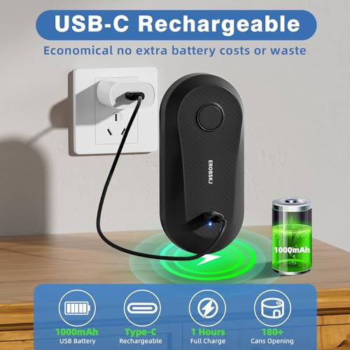 Auto Electric Can Opener, Rechargeable Can Openers for Seniors & Arthritis, One-Touch Automatic Can Opener, Hands-Free, Smooth Edge, Compact, Cordless, Food-Safe Kitchen Gadgets