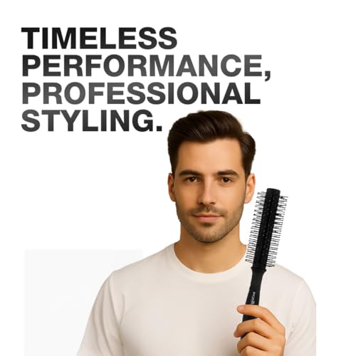 Image of Ikonic Professional Carbon Fibre Roller Brush with Ionic Technology, Anti Frizz Styling, Curling, Volumizing & Waves for Women & Men, All Hair Types, Heat Resistant, Salon & Personal Use - CFB 20