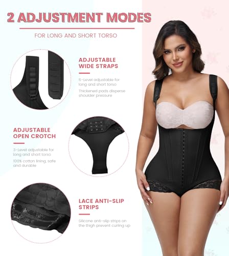 Image of SHAPSHE Fajas Colombianas Moldeadoras Post Surgery Body Shaper with 8 Bones | Postpartum recovery support, stage 2-3 compression garment, womens shapewear tummy control, elastic breathable nylon spandex