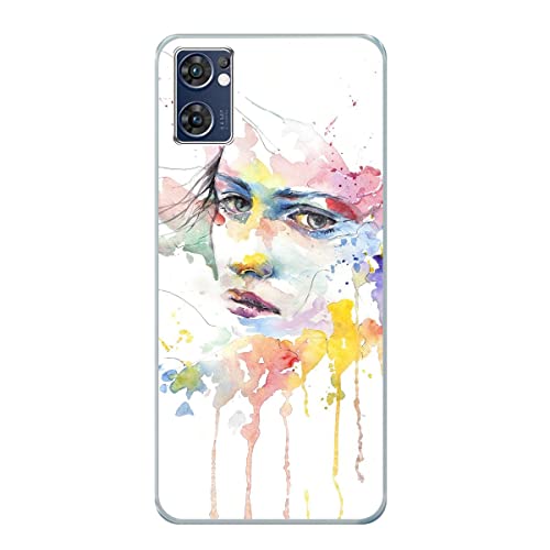 Coque Oppo Find X5 Lite anti-chocs absorbante avec motif visage de femme en silicone