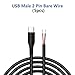 Vovucai USB C Pigtail Cable - 5PCS USB C to 2 Pin Bare Wire 22AWG Power Cable (1M/3.2FT), 5V 3A Type C Male Connector for LED Strip, Arduino, Raspberry Pi DIY Projects