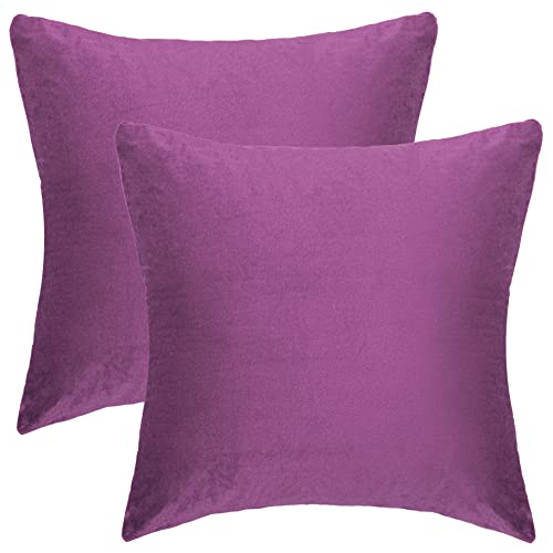 Image of Cazimo Velvet Cushion Covers for Bed, Sofa and Couch - 16 * 16 inches | Ideal for Living Room | Set of 2, Pink