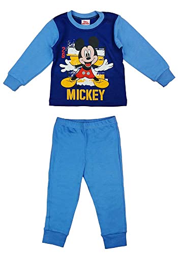 Mickey Mouse - Pijama de dos piezas para niño (100% algodón, tallas 86, 92, 98, 104, 110, para 1, 2, 3, 4 años, manga larga, 2 piezas, incluye pantalones de pijama), Modelo 3, 86 cm Cover