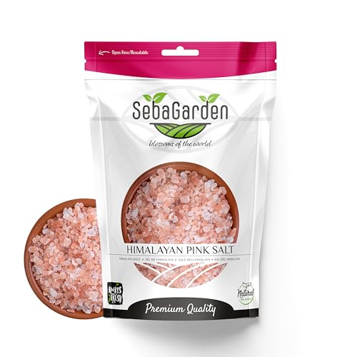 Seba Garden 100% Pure Himalayan Pink Salt – Coarse, 1kg Resealable Doypack | Natural & Unrefined, Rich in Minerals | Perfect for Cooking, Grinders & Bath Soaks
