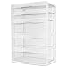 Sterilite 5 Drawer Wide Tower White Storage Organizer Cabinet Furniture Pack New Dorm Organization Garage Bedroom Room Clear Drawers Heavy-duty Plastic Storage Drawers Transparent