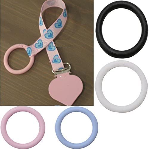 20 STÜCKE Sichere Schnuller Halter O Ringe Schnuller Dummy Zubehör Kette Clips Adapter Halter für Baby(Transparent)
