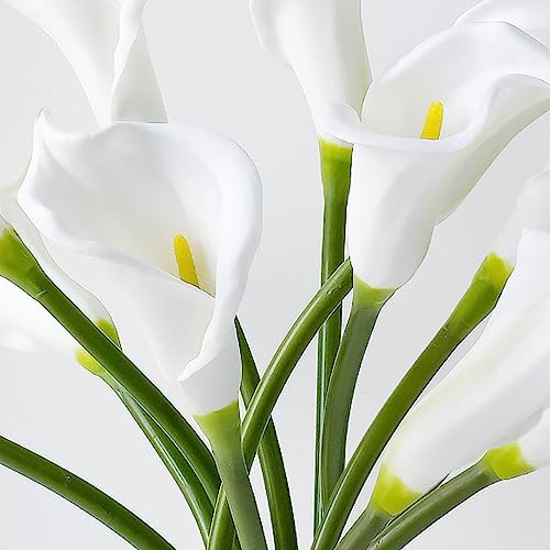 Zytuyo H006-MTL White Calla Lily Artificial Flowers 6 Pcs Real Touch Large Fake Floral 25'' Silk Calla Lilies Bouquet thumb #1