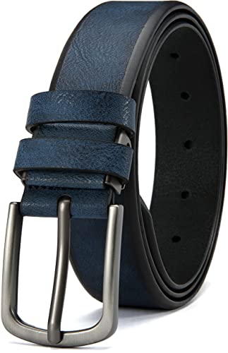 Doopai Belts For Men, Men's Dress Belt Casual Wear Jeans Belt 1.25", Blue Belt Classic Fashion Design, Adjustable Trim To Fit Everywhere #TOP7