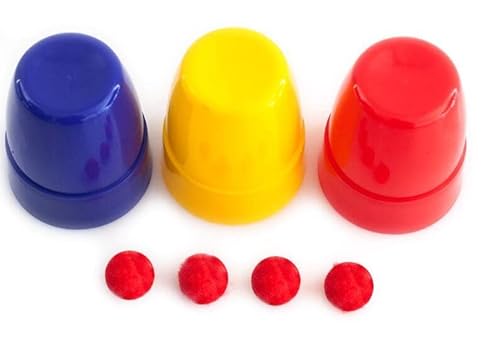 SUMAG Three Cups and Balls Plastic Magic Tricks Balls...