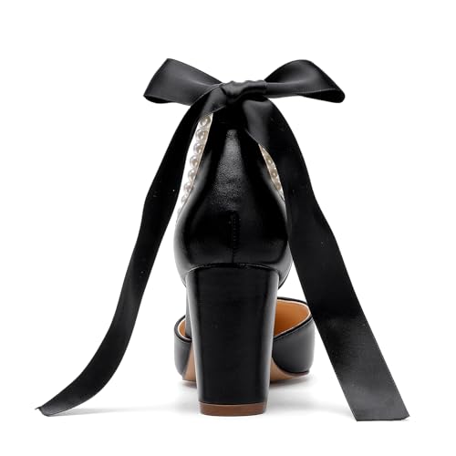 Women's Satin Block Heel Wedding Sandals,High Chunky Ankle Strap Pearl Wedding Dress Shoes,High Heel Bridal Pump Sandals2