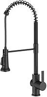 Vista 1 de Kraus KPF-1691MB Britt - Grifo de cocina de 2ª generación de estilo comercial desplegable con un solo mango, color negro mate