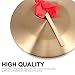 Vaguelly 1 Set 22CM/8.66IN Copper Gongs Chinese Traditional Percussion Instrument Gong with Wooden Hammer & Hanging Ribbon
