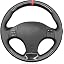 Black Leather,PU Carbon Fiber,Red Marker