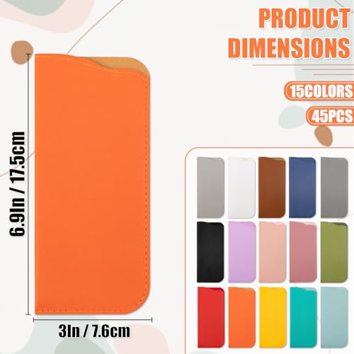 Image of 30 Pcs PU Leather Eyeglass Case, Soft Eyeglass Cases, Slim Eyeglass Case, Pocket Glasses Case for Women