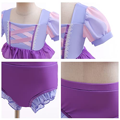 Image of MYRISAM Girls Princess Two-Piece Tankini Swimsuits Party Bathing Suits Ruffles Beach Surf Swimming Swimwear Bikini Set