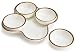 ONEMORE Chip and Dip Serving Set, 8.5 inch Ceramic Divided Serving Platter Small Appetizer Tray with 4 Removable Dishes for Nuts, Candy, Snacks, Veggies, Rustic Serving Bowls for Entertaining