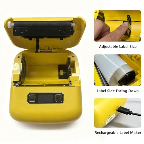 Image of L9 Label Maker, 3 Inch Thermal Printer Support 25-80mm Width Label, Bluetooth Portable Label Maker Machine with Tape with 1 Roll 70x40mm Labels for Product, Address, Clothing, Barcode & Small Business