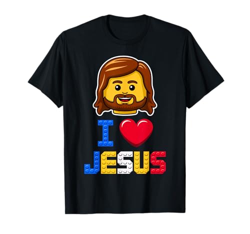 I Love Jesus Master Builder Bloques de ladrillos de construcción Christian Camiseta