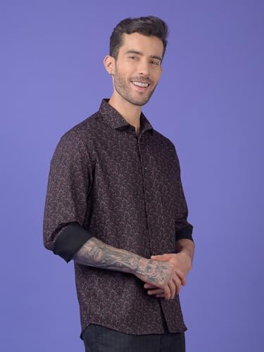 Image of Crimsoune Club Men's Wine Printed Shirt
