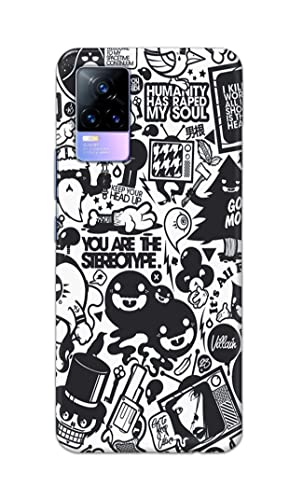 Image of Printed Hard Back Cover Case for Vivo Y73 | Vivo V21e 4G Back Cover (Mixed Cartoon) -1302