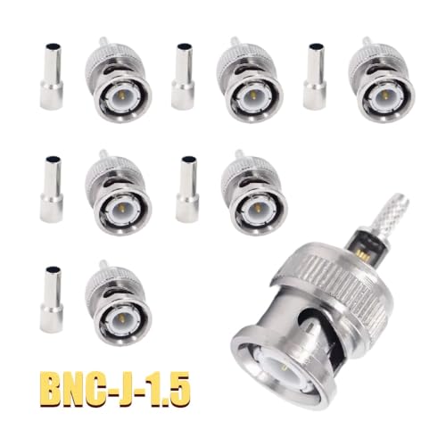 Adaptador BNC-J-1.5 de cobre niquelado para cable coaxial de vídeo, 5 uds. 2
