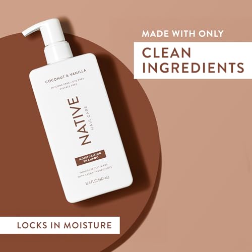 Native Shampoo für Frauen & Männer - ohne künstliche Duftstoffe oder Mineralöle - Kokosnuss- & Vanille-Duft - feuchtigkeitsspendendes Shampoo - gibt dem Haar sanften, gesunden Glanz - 1 x 487 ml