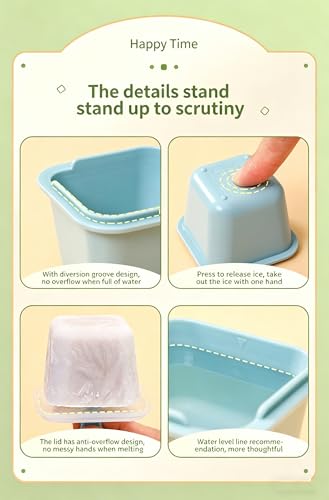 Molde para cubos de hielo grandes con tapa, pack de 3 miniatura 5