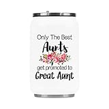 Fashion Stainless Steel Insulated Vacuum Travel Mug, Only The Best Aunts Get Promoted to Great Aunt Travel Coffee Mug Tea Cup, Funny Gifts for Christmas Birthday Mug 10.3 Ounce