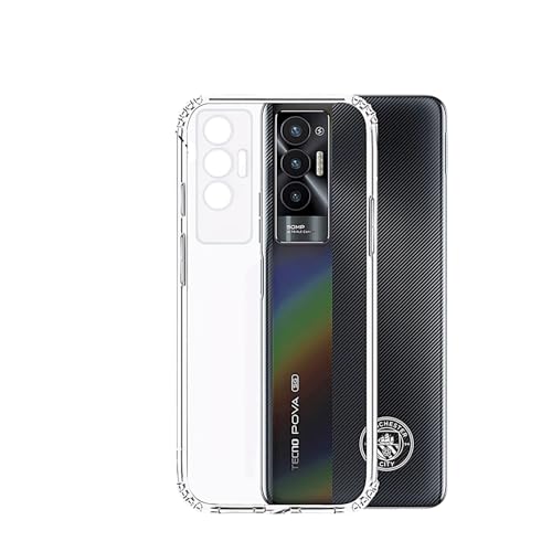 Image of COVERBLACK Soft Rubber Back Cover Compatible Model for Tecno LF7 / Tecno Pova 3 - Transparent