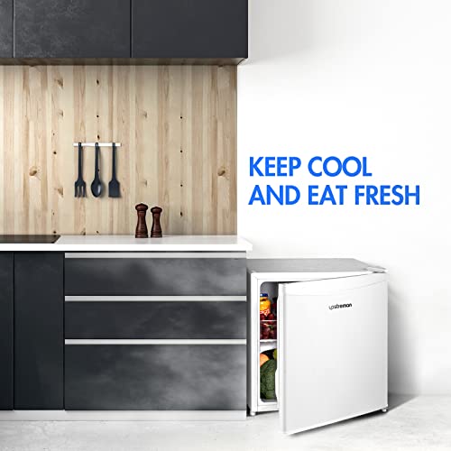 Upstreman FR17 1.7 Cu.Ft Mini Fridge With Freezer, Dorm Essentials, Adjustable Thermostat, Energy Saving, Low Noise, Single Door Compact Refrigerator For Dorm, Office, Bedroom, White-Fr17 thumb #2