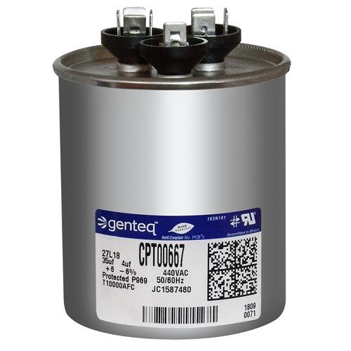 GE Replacement OEM Capacitor - 27L18/CPT-0667-35/4 x 440 Round