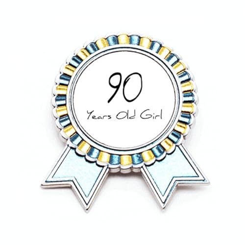 Broche pour fille 90 ans en métal taille M, accessoire de mode et bijou d'anniversaire