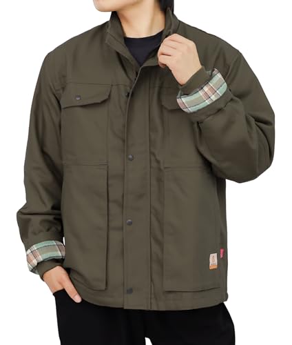 Image of BOCOMAL FR Jacket Insulated Flame Resistant Canvas Coat CAT4 Winter Outwear