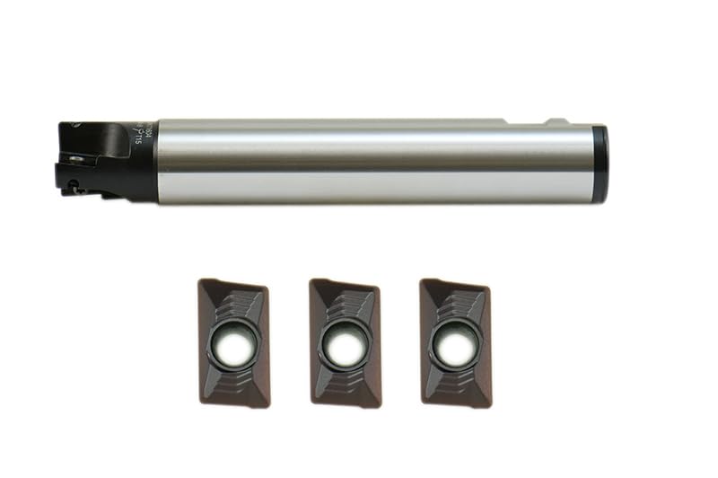 Shars 1-1/4x7-7/8 90° 3 Flute Indexable End Mill with 3 PCS of APKT 1604 Inserts 404-2865W+404-6541(3) P[