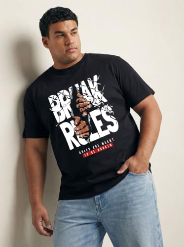 Image of Toodlegram Men Plus Size Printed Cotton T-Shirt for Men Regular Fit 3XL-10XL Half Sleeve